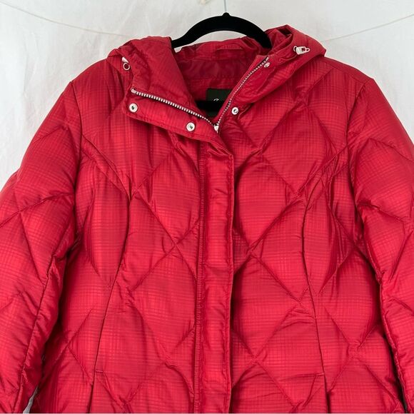 Eddie Bauer 650 Down Parka Sz L Red Long Puffer Jacket Hooded - Picture 4 of 16